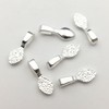 (Silver Bails) - 200 Shiny Silver Colour Glue on Bails-Small