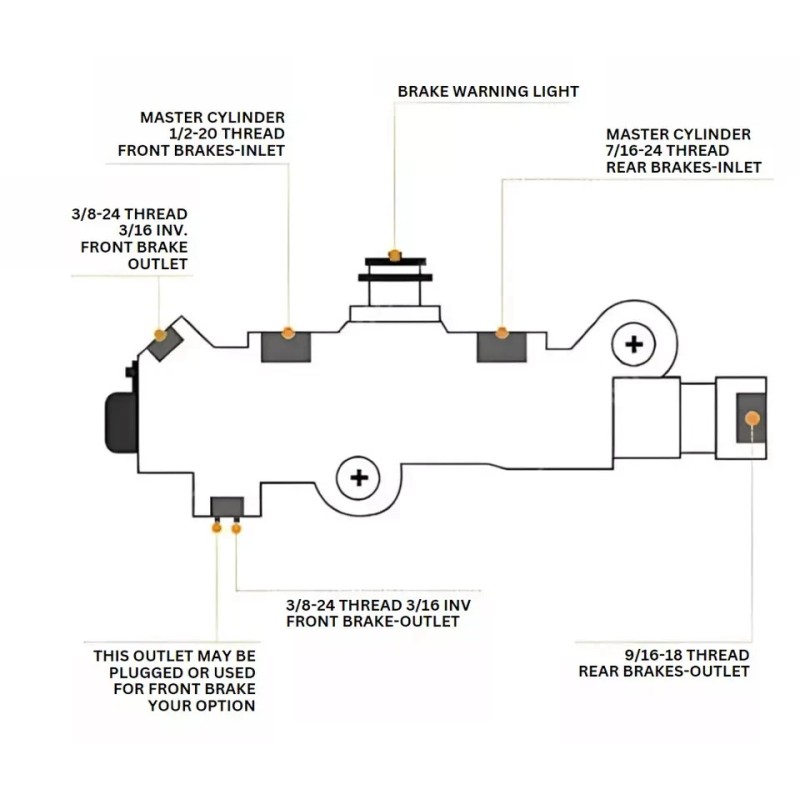OTFT 1967-1969 Camaro 1-1/8" Bore Master Cylinder w Disc Disc