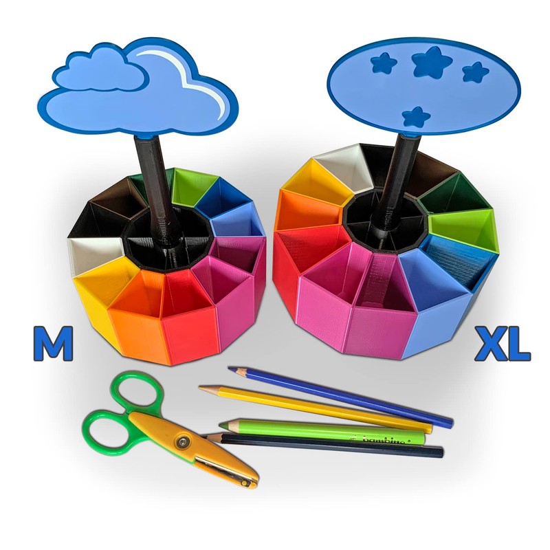 KAJAWIS Rotating Organiser for Colouring Pencils, Desk Organiser for Children,