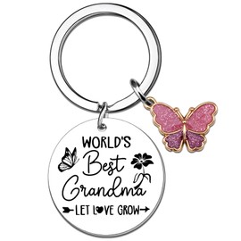 Celaqiu Best Grandma Keychain Gigi Gifts for Grandmas Birthday Mothers Day Gifts for Grandma Grandmother Gift for Christmas Thanksgiving Granddaughter Gift for Her