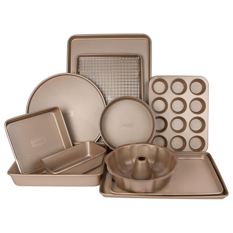 David Burke Kitchen Commerical Weight 12 Cup Muffin Pan Bronze