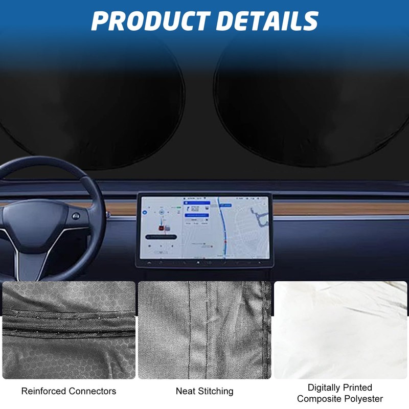 Car Windshield Sun Shade, Reflective Windshield Sunshade with Storage Pouch
