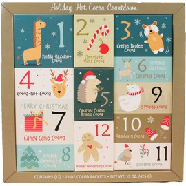 Christmas Sampler Gift Advent Calendar 12 Days of Coffees, Teas or Cocoas (Hot Chocolate) for Christmas Gourmet Gift Box Set - Best Xmas Present For Friends, Family, Corporate, Coworkers, or Teachers (Hot Chocolate)