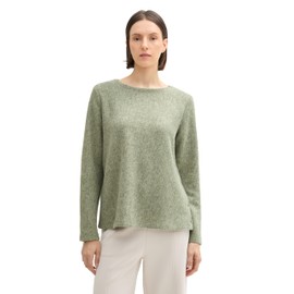 TOM TAILOR Women's RIPP Sweatshirt with Buttons, 36510 - Pure Sage Melange