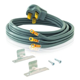 Eastman 3-Prong Electric Range Cord, 40 Amps, 4 Foot Length, Grey, 61256