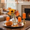 VEEKI Orange Flameless Candles, Set of 3 Flickering LED Candles