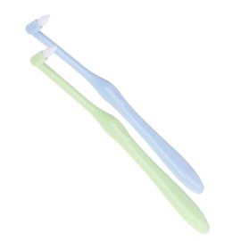 DOMTLTY 2 Stück Einbüschelzahnbürste – Weiche Tuft-Zahnbürste für Zahnspangen & Brücken – Orthopädische Zahnbürste mit Einzelbüschel für Kieferorthopädische Zahnspangen und Brücken Detail Reinigung