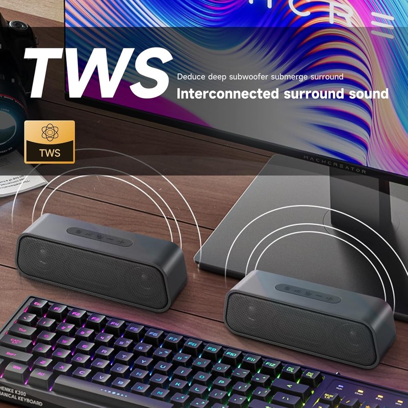 Bluetooth Speaker, Bluetooth Portable Wireless Speakers 5.4, 9D Surround Sound,