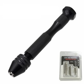 20/25pcs Mini hand drill Vise Hand Bits Twist Woodworking Set Precision Pin ausell (1 x Hand Drill + 1 x 25pcs Drill Bits)