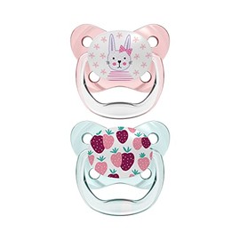Dr. Brown's PreVent Chupete de contorno, etapa 1 (0 – 6 m), diseño de lunares, color rosa