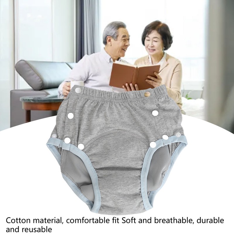 Adult Cloth Diaper Underwear Pure Cotton Washable Leak Proof Incontinence