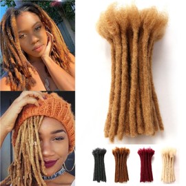 Dreadlock Extensions Human Hair Extensions for Braiding 0.8cm Afro Kinkyhair for Braiding Black Hair Extensions Dreadlocks Extensions (#27-0.8cm, 8Inch （Pack of 30)