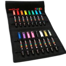 Posca Paint Marker Pens - PC-1MR - 0.7mm - Set of 16 in Canvas Wrap