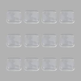 Dnyta 12Pcs Stopper Wall Protector, Clear Door Knob Wall Shield Cushion, Washable and Reusable Silicone Buffer Silent Anti-collision Pad for Bathroom Washroom, Refrigerator, Glass Door Handle, Square