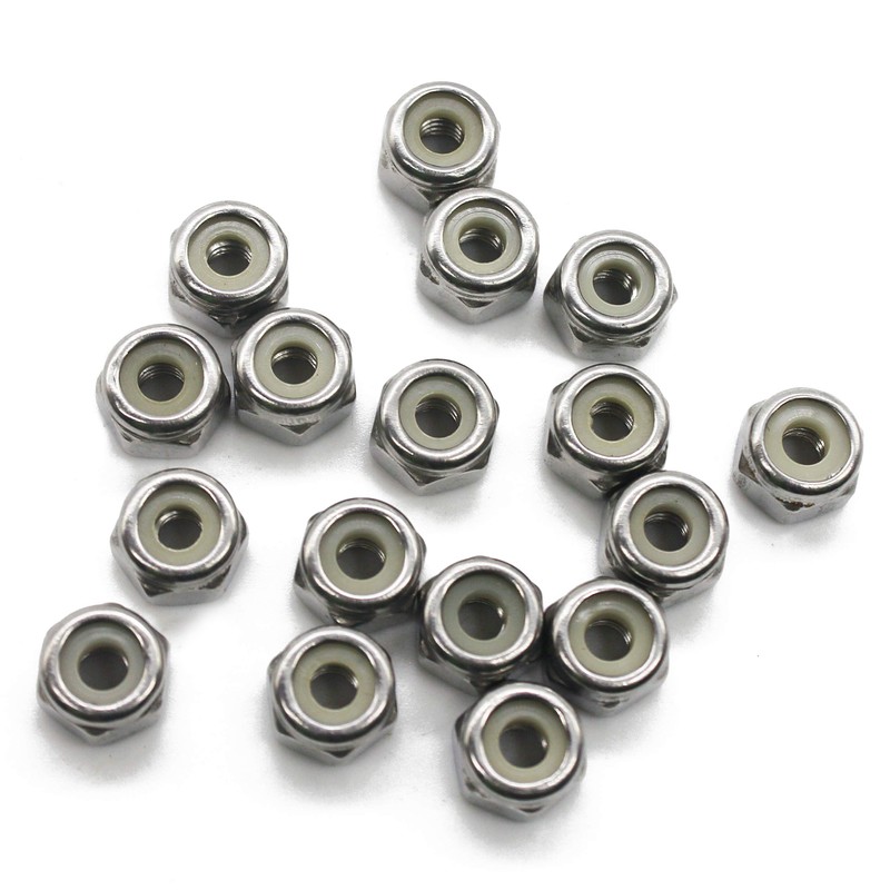 Fullerkreg 6-32 Nylon Insert Hex Lock Nut, Stainless Steel A2-70/304/18-8,
