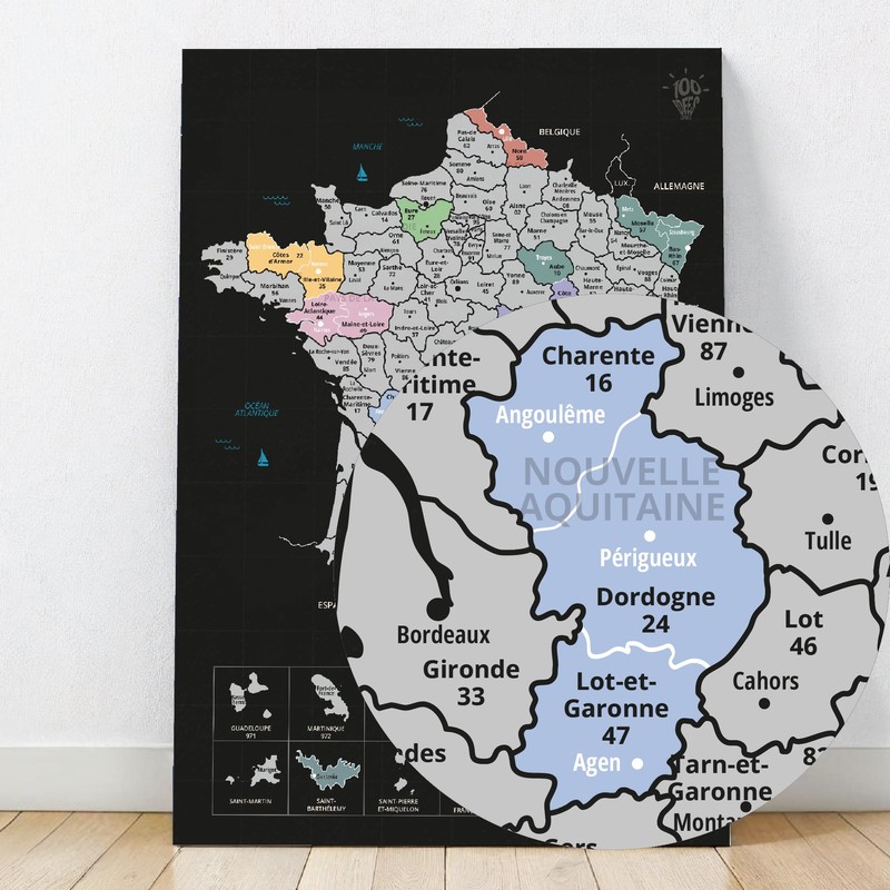 Map of France Scratch Off Poster