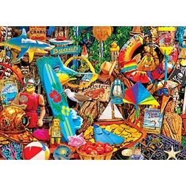 Masterpieces 500 Piece Jigsaw Puzzle for Adults and Families - Beach Time Flea Market - 19.25"x26.63"