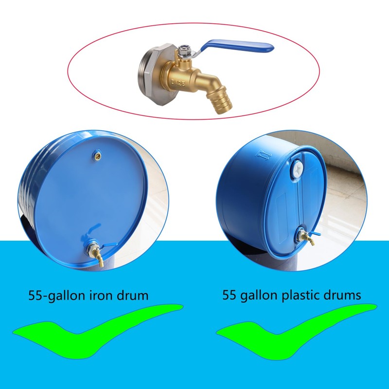 Ceaeso 2" Drum Faucet 1 inch Brass Barrel Faucet for