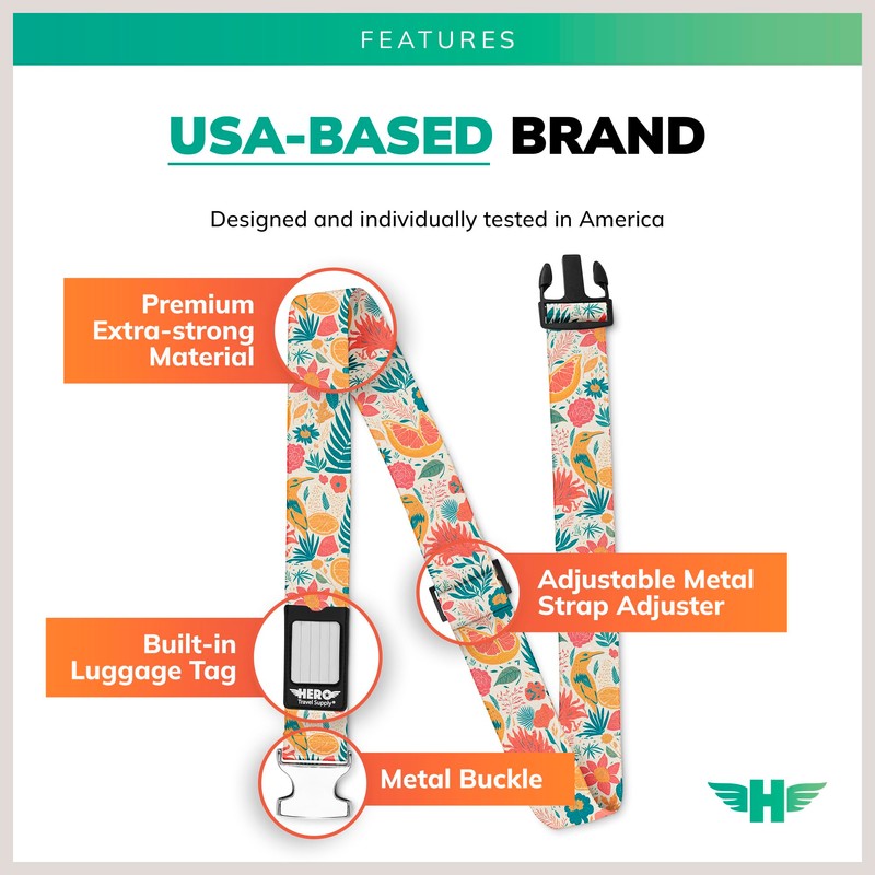 Hero Luggage Straps for Suitcases and Carry-On (2-Pack) Heavy-Duty Secure