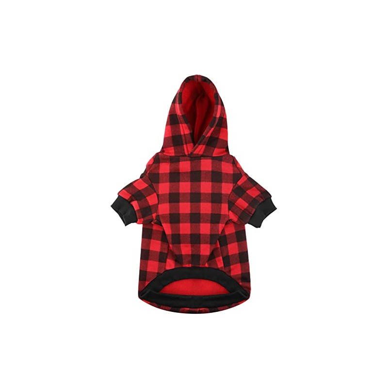 Sudadera con Capucha para Perro a Cuadros, suéter para Perros