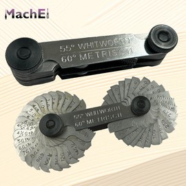 MachEl's British Whitworth BSW & Metric Screws Bolts Pitch Measure Thread Gauge, Featuring 51 Blades