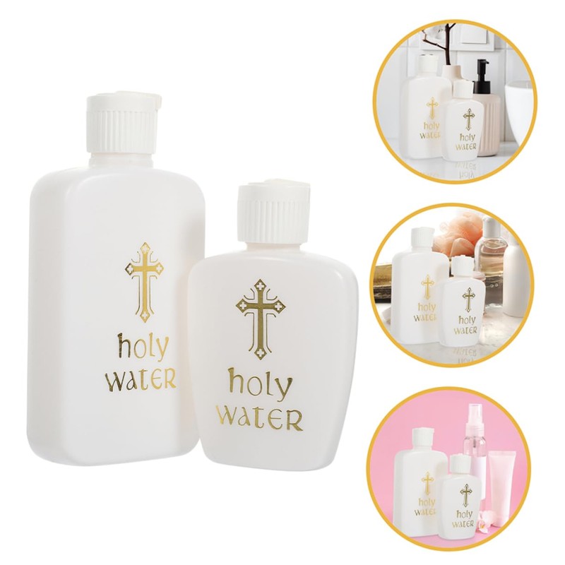 iplusmile 4Pcs Refillable Empty Holy Water Bottles Decorative Containers for