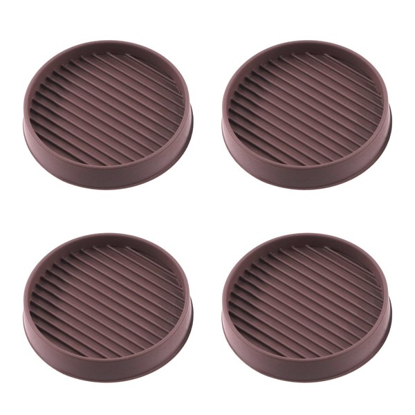Keadic Non-Slip Rubber Caster Cups Assortment Set, Round and Square