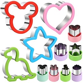 Sandwiches cookie Cutter set, Mickey Mouse & Dinosaur & Heart & Star Shapes Sandwich Cutters Cookie Cutters Vegetable cutters-Food Grade Cookie Cutter Stamps Mold Decorate Food for Kids