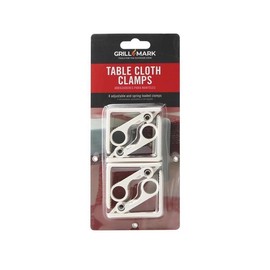 Grill Mark 8084084 Mr. Bar-B-Q White Plastic Classic Tablecloth Clamps 4 Piece