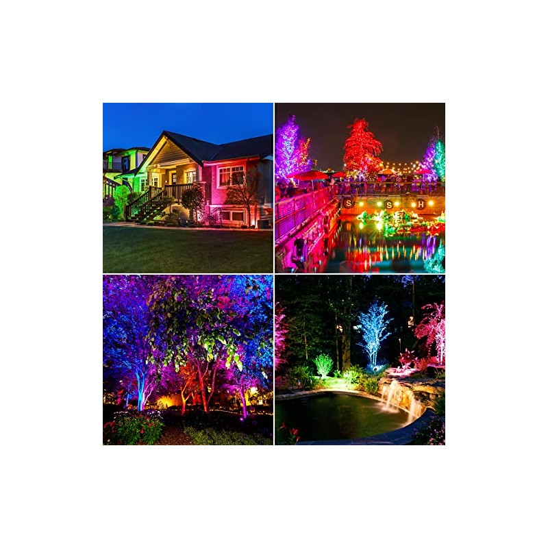 CREPOW Solar Spot Lights Outdoor, Solar Color Changing Lights RGB
