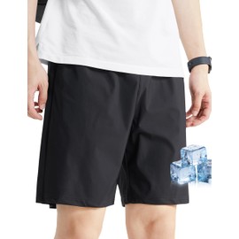 101Air Ice Silk 4D Super Stretchy, Ultra Quick Drying, Men's, Lightweight, Sports, Training Wear, Cool to Touch, Easy Pants, Jogging, Casual, Summer, 01 Black (See Figure 6 for sizing chart)