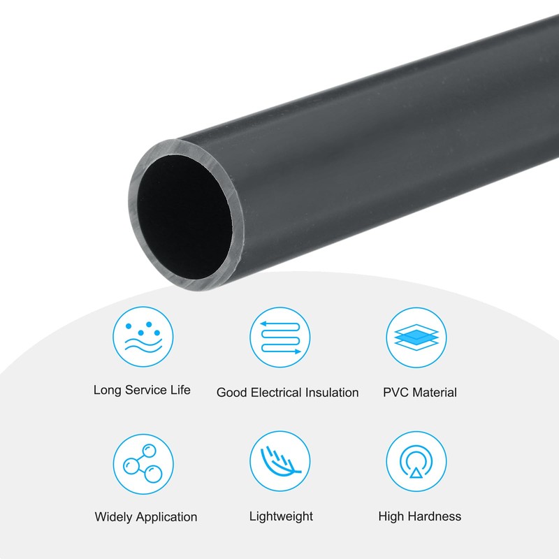 QUARKZMAN PVC Pipe Round Hard 16mm ID 20mm OD 20cm/8"