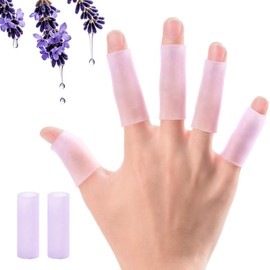 Kimihome 20 PCS Gel Finger Sleeve Protectors - Silicone Finger Sleeves with Lavender Extract - Finger Cots Bandages Provide Relief for Finger Cracking, Corns, Blisters and Calluses Protect (Purple)