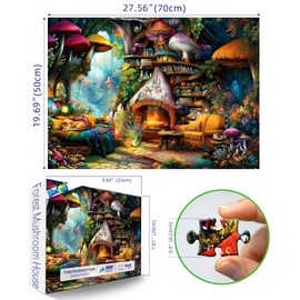 Blueforest 1000 Piece Jigsaw Puzzle for Adults - Magical Forest Living Room Scene, Intermediate Difficult Puzzle with Premium Cardboard, 27.5"x19.7" Size for Relaxation, Family Bonding & Gifting