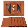 D'Moksha Homes Linen Placemats Set of 6-100% Pure Linen Rust