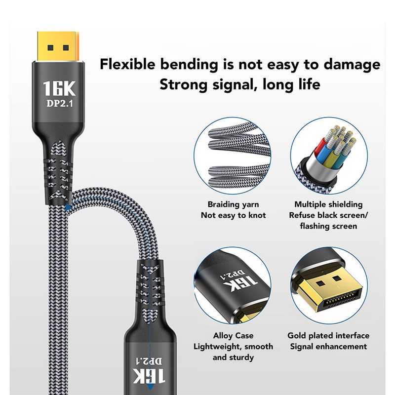 9.8ft Displayport Extension Cable Displayport 2.1 Cable 16K At 30Hz
