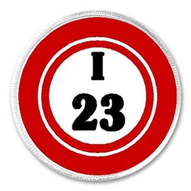 I 23 I23 Bingo Ball - 3" Sew/Iron On Patch Game Hobby Number Board Lucky