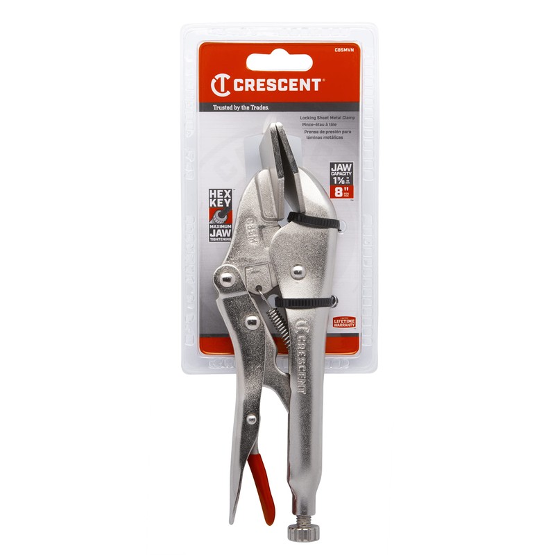Crescent Locking C-Clamp with Swivel Pad Tips - Heavy-Duty Adjustable