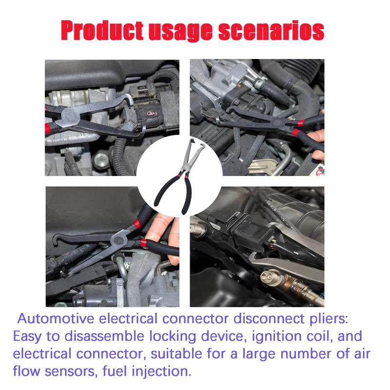 Electrical Connector Pliers, 2PCS Electrical Disconnect Pliers for cars (1*Straight&1