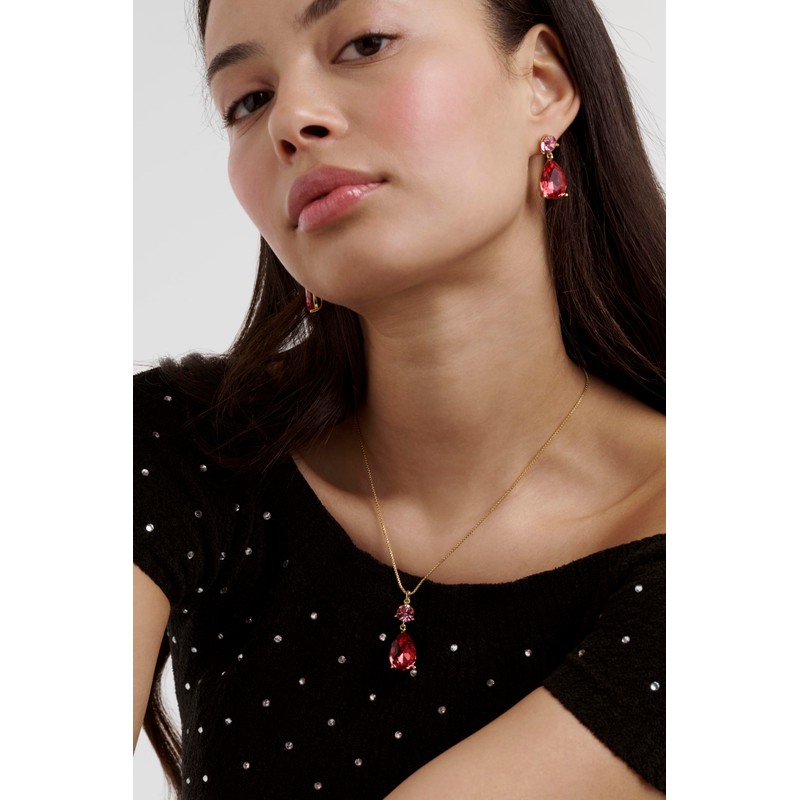 Ted Baker London Teaire Crystal Teardrop Earrings for Women (Gold/Pink