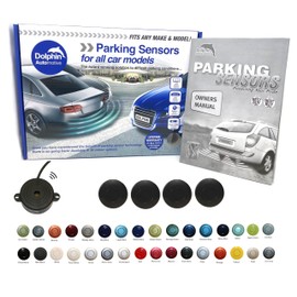Dolphin Automotive Automotive DPS400 Reverse Parking Sensors Auto Express Award Winning In 32 Colours 4 Ultrasonic Radar Sensors Kit Audio Alert System Matt & Gloss Black +30 More Colours (Matt Black)