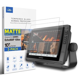 INNOSURE [2-PACK] Tempered Glass Screen Protector for Garmin EchoMAP Ultra 102SV 105SV 106SV, Ultra 2 102SV 105SV 106SV 10 Inch Fishfinder Touchscreen Accessories Anti Glare (Matte)