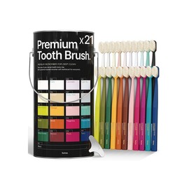 Premium double fine bristle pastel toothbrush 21 pieces / 프리미엄 이중미세모 파스텔 칫솔 21개입