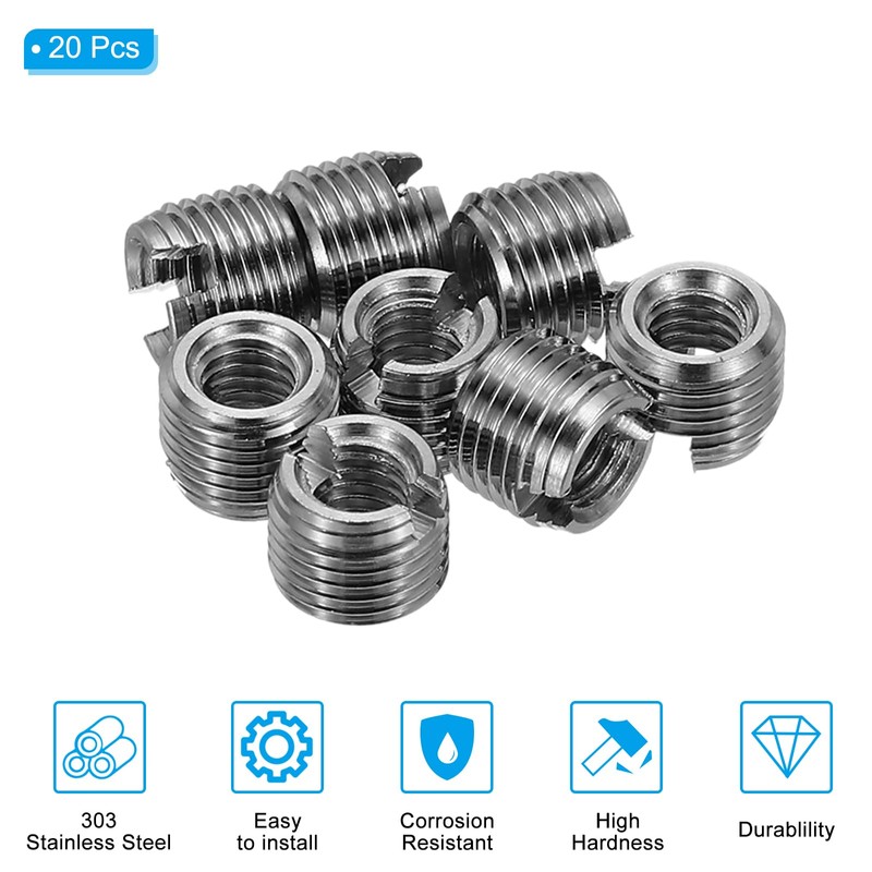 PATIKIL Self-Tapping Threaded Inserts, 20 Pcs M3 x M5 x