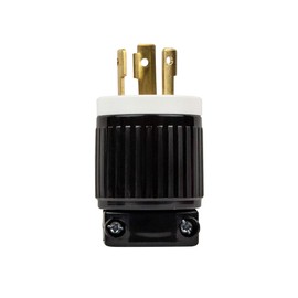 ENERLITES NEMA L6-30P Locking Plug Connector for Generator, Twist Lock Male Plug, 30 Amp, 250 Volt, 2 Pole, 3 Wire Grounding, Industrial Grade Heavy Duty, UL Listed, 66461-BK, Black