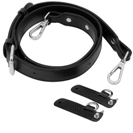 Shoulder Strap for Longchamp Women's Bag, Shoulder Strap for Longchamp Leather Bags, No Hole Punch, Adjustable Leather Replacement Kit, Suitable for Most Handbags Crossbody (Black, L)