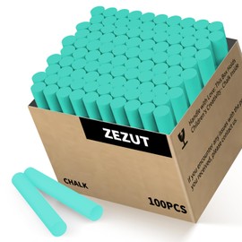 ZEZUT Green Chalk 100PCS, Low Dust Chalks Stick Bulk for Chalkboard Blackboard Non-Toxic