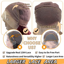 Suresen 99J Burgundy Lace Front Wigs Human Hair 180% Density 13x4 HD Transparent Lace Front Wig Pre Plucked Body Wave Wine Red Colored Human Hair Wig Glueless Real Hair Wigs for Women