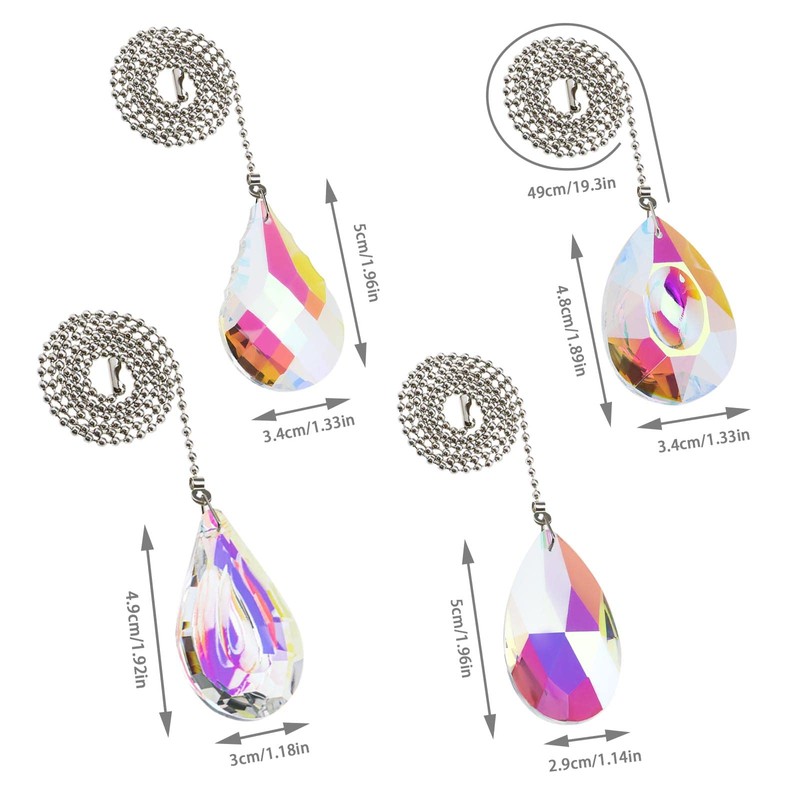 eMagTech 4Pcs Pull Chain Extension Connector Pull Cord Light Bathroom