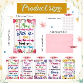 Motiskyy 100 Pcs Religious Mother's Day Cards with Envelopes and Stickers Floral Mother's Day Greeting Cards Bulk Assorted Blank Small Notecards for Mom Daughter Women, 5 Designs, 4 x 6 Inch